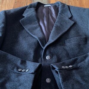 Men's Dark Charcoal Wool Blazer